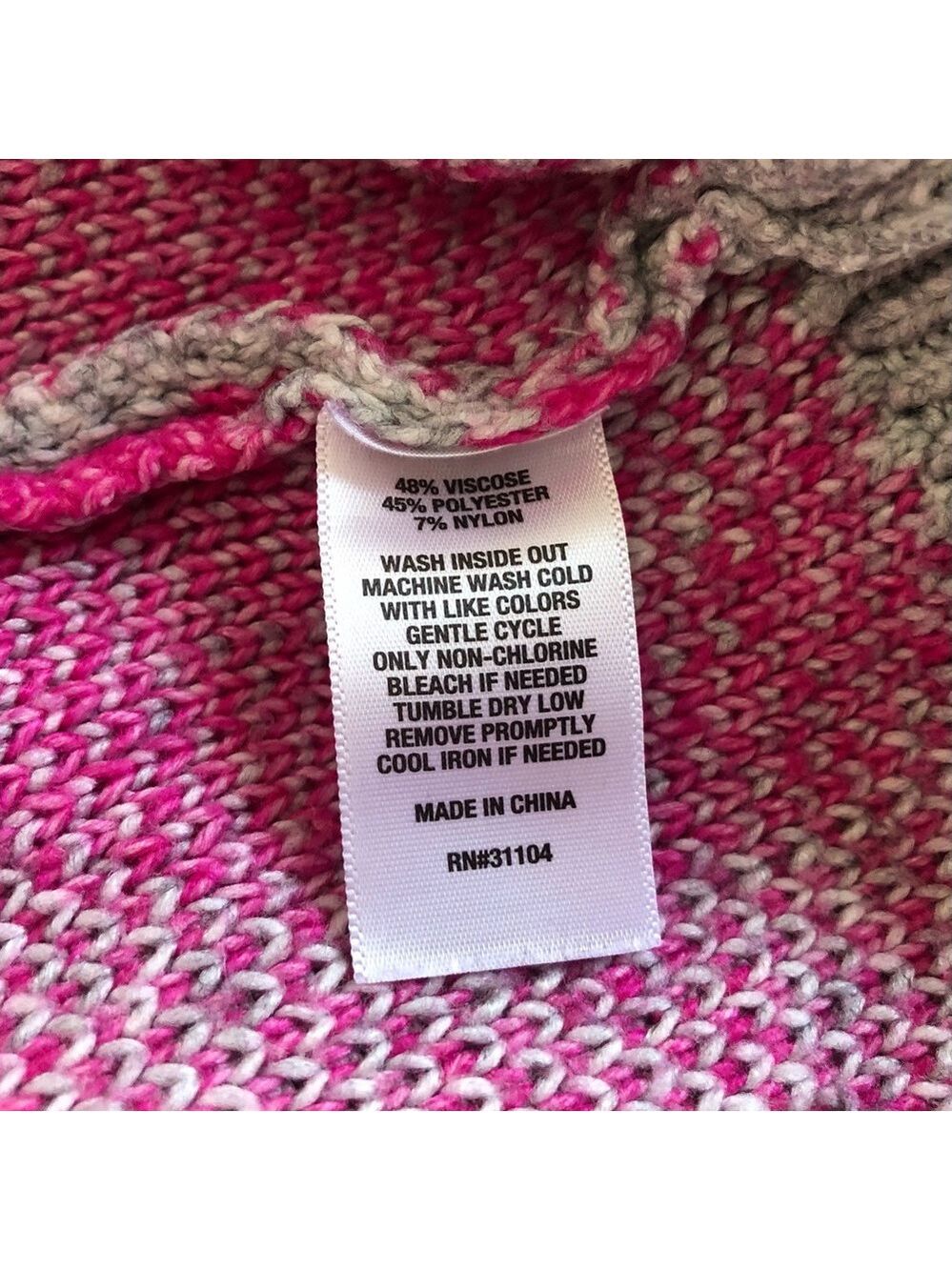 Size XL Crown & Ivy Gray and Pink Ruffled Sweater - Picture 8 of 8